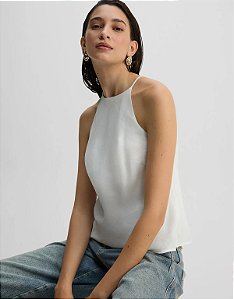 SHOULDER BLUSA LINHO CAVA AMERICANA