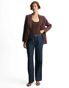 SHOULDER CALÇA JEANS RETA CINTO
