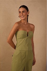 DRESS TO BLUSA ALGODAO DECOTE FRENTE - VERDE NATUREZA