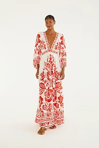 FARM VESTIDO LONGO NOITE DE PÁSSARO