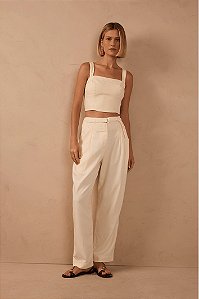 DRESS TO CALCA LINHO CENOURA OFF NEVOA