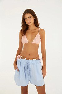 FARM BEACHWEAR SHORT CRINKLE AZUL SAI