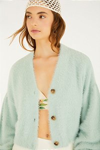 FARM CARDIGAN CURTO PELINHO AZUL PETITA
