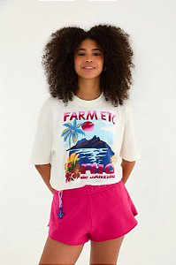 FARM T SHIRT IPANEMA SILK RIO POSTER OW