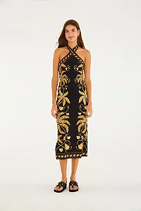 FARM VESTIDO MIDI OURINHO TROPICAL