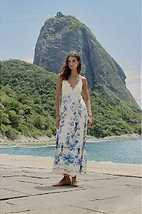 FARM VESTIDO LONGO VOO EM FLOR