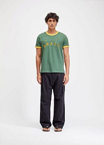 OSKLEN T-SHIRT SLIM BRAZIL COPA MC VERDE