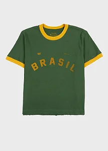 OSLKEN T-SHIRT BRAZIL COPA MC FEM VERDE