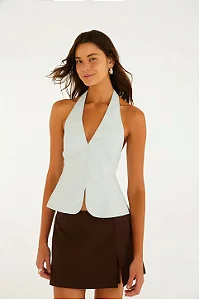 FARM BLUSA COLETE ALFAIATARIA AZUL GLACIAL