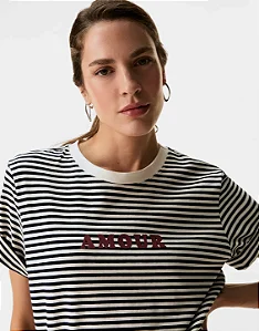 SHOULDER T-SHIRT AMOUR LISTRADA