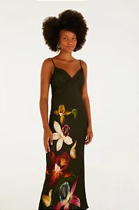 FARM VESTIDO LONGO ALCINHA MAXI ORQUIDEA