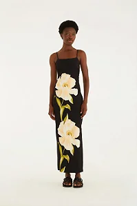 FARM VESTIDO MIDI ESTAMPADO PAPOULA