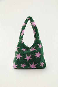 FARM ETC BOLSA ATOALHADA FLEECE ESTRELA VERDE