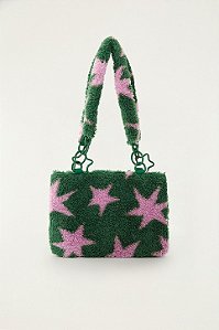 FARM ETC BOLSA FLAT FLEECE ESTRELAS VERDE
