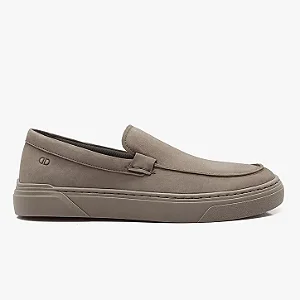 DEMOCRATA TENIS MASCULINO BILL SLIP ON COURO BEGE