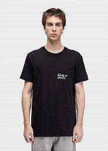 OSKLEN T SHIRT POCKET MADE IN BRAZIL PRETO