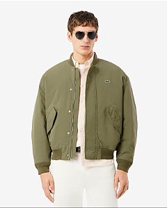 LACOSTE JAQUETA BOMBER EM TAFETA KHAKI GREEN