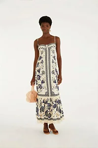 FARM VESTIDO LONGO ESTAMPADO SONHO DE CONCHA