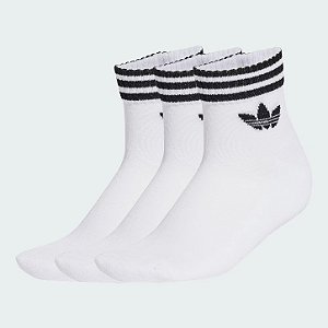ADIDAS MEIAS TRES LISTRAS ANKLE 3 PARES WHITE
