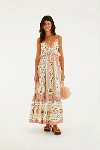 FARM VESTIDO LONGO ESTAMPADO DOCE ENCANTO