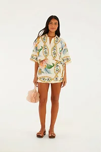 FARM SHORT SAIA LENCO ESTAMPADO JARDIM REAL