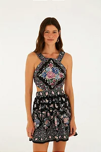 FARM VESTIDO CURTO ESTAMPADO ROMANCE