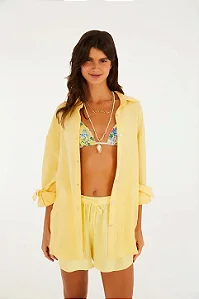 FARM CAMISA PRAIA CRINCKLE AMARELO NECTAR