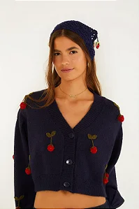 FARM CARDIGAN TRICOT ARTESANAL MORANGO