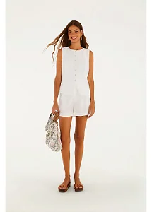 FARM SHORT CLOCHARD LINHO BRANCO