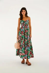 FARM VESTIDO MIDI ESTAMPADO FLORABELA
