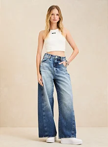 ADIDAS FORUM CALCA JEANS BAGGY INDIGO FEM