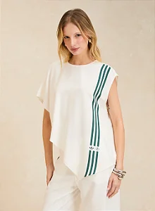ADIDAS FORUM BLUSA FEMININA ASSIMETRICA STRIPES VINTAGE