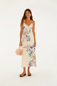FARM VESTIDO LONGO ALCAS ESTAMPADO FLORAL LUMA