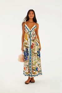FARM VESTIDO LONGO ESTAMPADO FLORAL MAITE