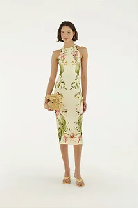FARM VESTIDO MIDI JARDIM SERENO