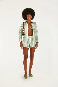 FARM SHORT BOXER FIO TINTO LISTRAS VERDE