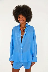 FARM CAMISA MANGA LONGA AZUL