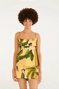 FARM BLUSA ESTAMPADA CAFE DA TARDE