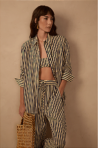 DRESS TO CAMISA ESTAMPA LISTRA NAVY AZUL