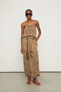 ANIMALE TOP DE GEORGETTE ALCINHA DECOTE RETO