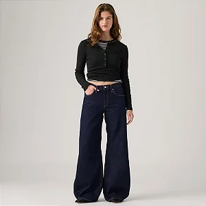 LEVIS CALCA JEANS TEARDROP WIDELEG LAVAGEM ESCURA