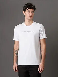 CALVIN KLEIN CAMISETA MASCULINA MEIA MALHA LOGO OFF WHITE