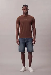 CALVIN KLEIN CAMISETA MANGA CURTA MASCULINO LOGO CENTRALIZADO MARROM