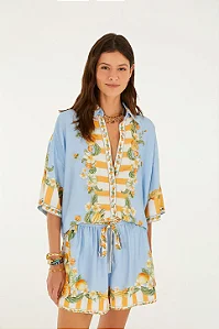 FARM CAMISA ESTAMPADA LARANJA DOCE