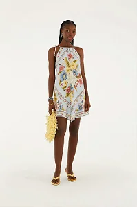 FARM VESTIDO CURTO ESTAMPADO LENCO MANU