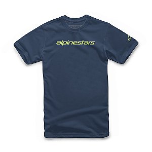 Camiseta Alpinestars Linear Wordmark - Azul Marinho