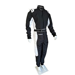 Macacão Kart SinRace S2 - Preto/Branco