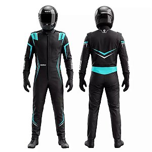 MACACÃO SPARCO VELOCE - PRETO/CIANO