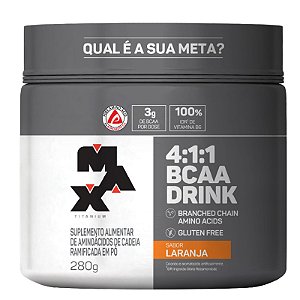 BCAA DRINK LARANJA - POTE 280G MAX TITANIUM