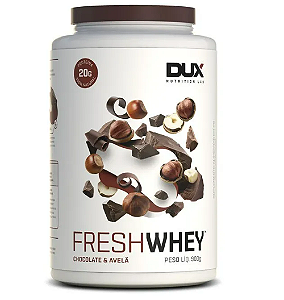 FRESH WHEY - CHOCOLATE BELGA & AVELÃ -  DUX - POTE 900G